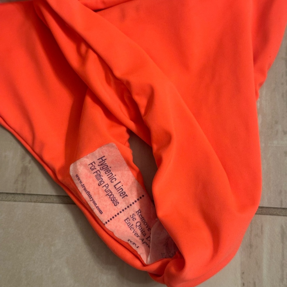 New Leith color block one piece swimsuit pink orange sz small - Picture 6 of 7